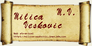 Milica Vesković vizit kartica
